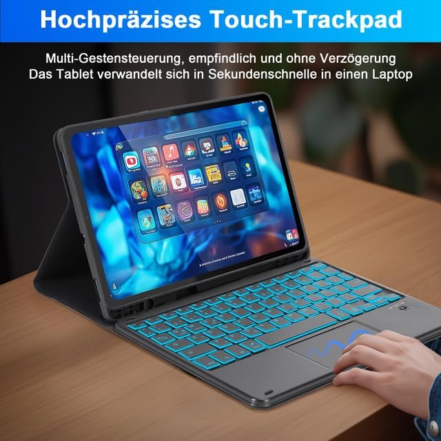 LAMA Tastatur Hülle mit Touchpad für Samsung Galaxy Tab 10.9&