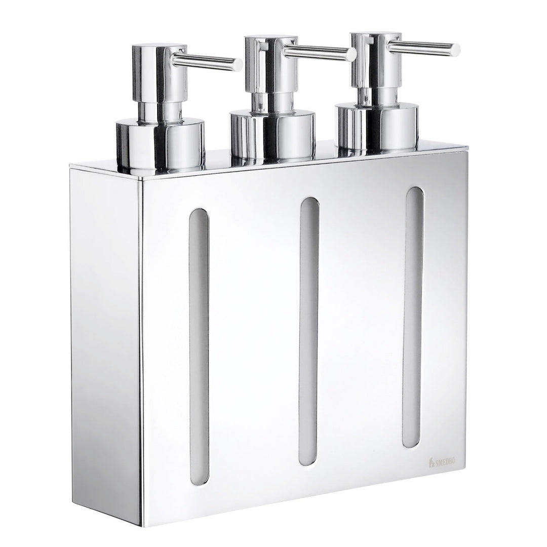 SMEDBO SME_FK259 Outline Dreifacher Seifen-und Lotionspender, silber, 16.7 x 6 x 21 cm