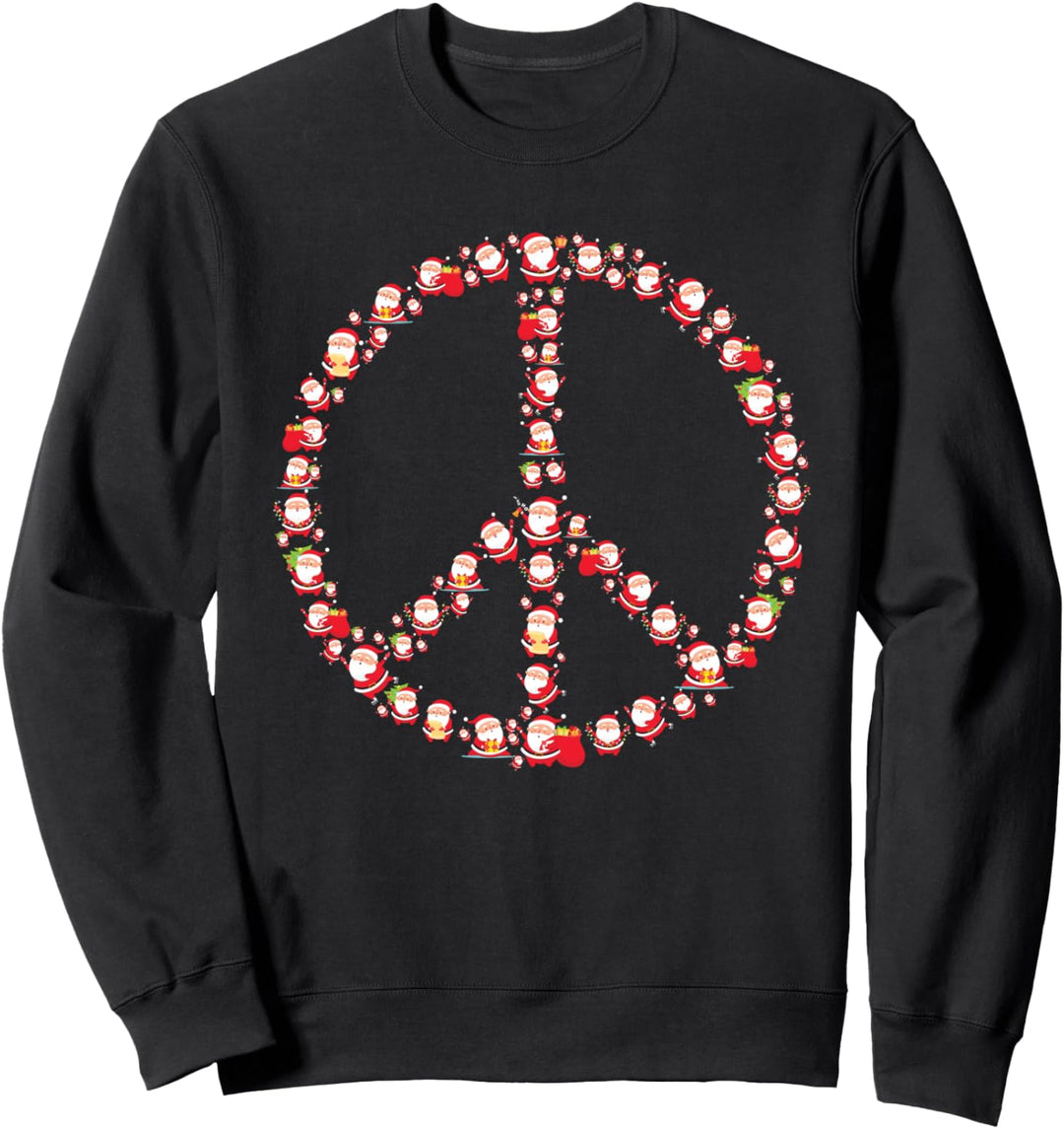 Weihnachtsfriedenszeichen Weihnachtsmann Retro Hippie Frohe Sweatshirt