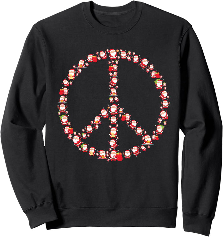 Weihnachtsfriedenszeichen Weihnachtsmann Retro Hippie Frohe Sweatshirt