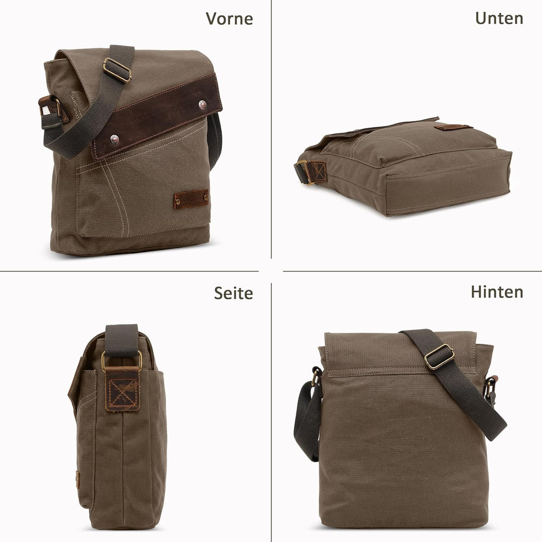 DORRISO Herren Umhängetasche Mode Leinwand Schultertasche Reise Schultertaschen Leicht Kuriertasche