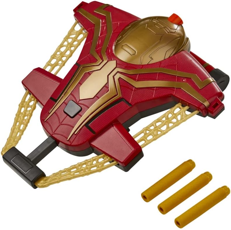 Spider-Man Marvel Web Bolt NERF Blaster Toy for Kids, Movie-Inspired Design, Includes 3 Elite Nerf D