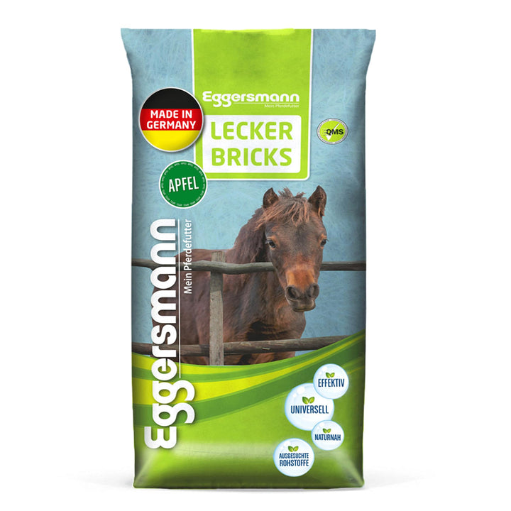 Eggersmann Mein Pferdefutter - Lecker Bricks Apfel 25 kg - Leckerlies für Pferde und Ponies zur Belo
