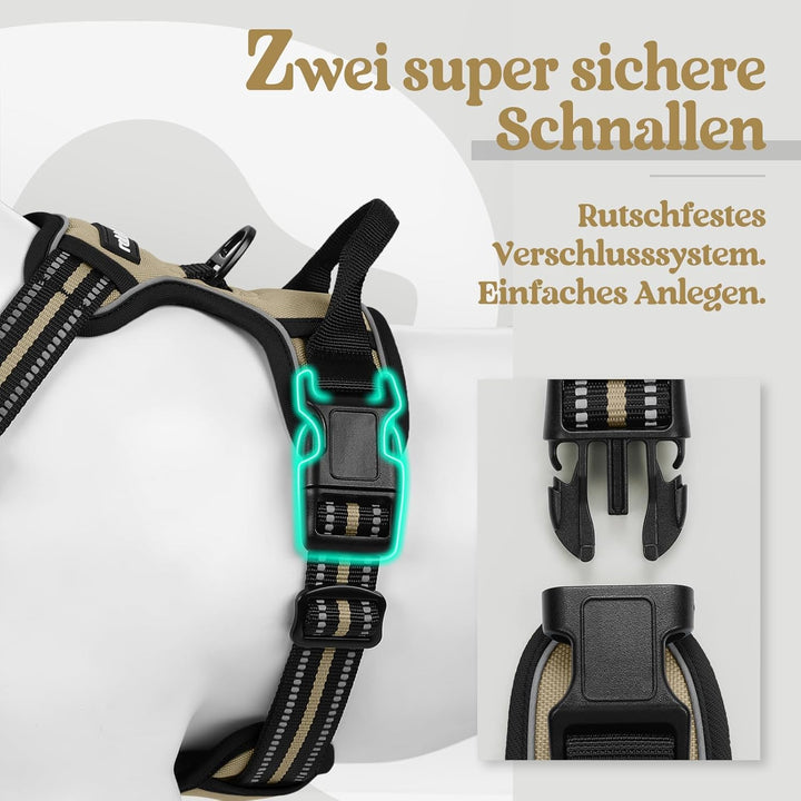 rabbitgoo Hundegeschirr Mittelgrosse Hunde, Anti Zug Geschirr mit Kontrolle, No Pull Verstellbar Hun
