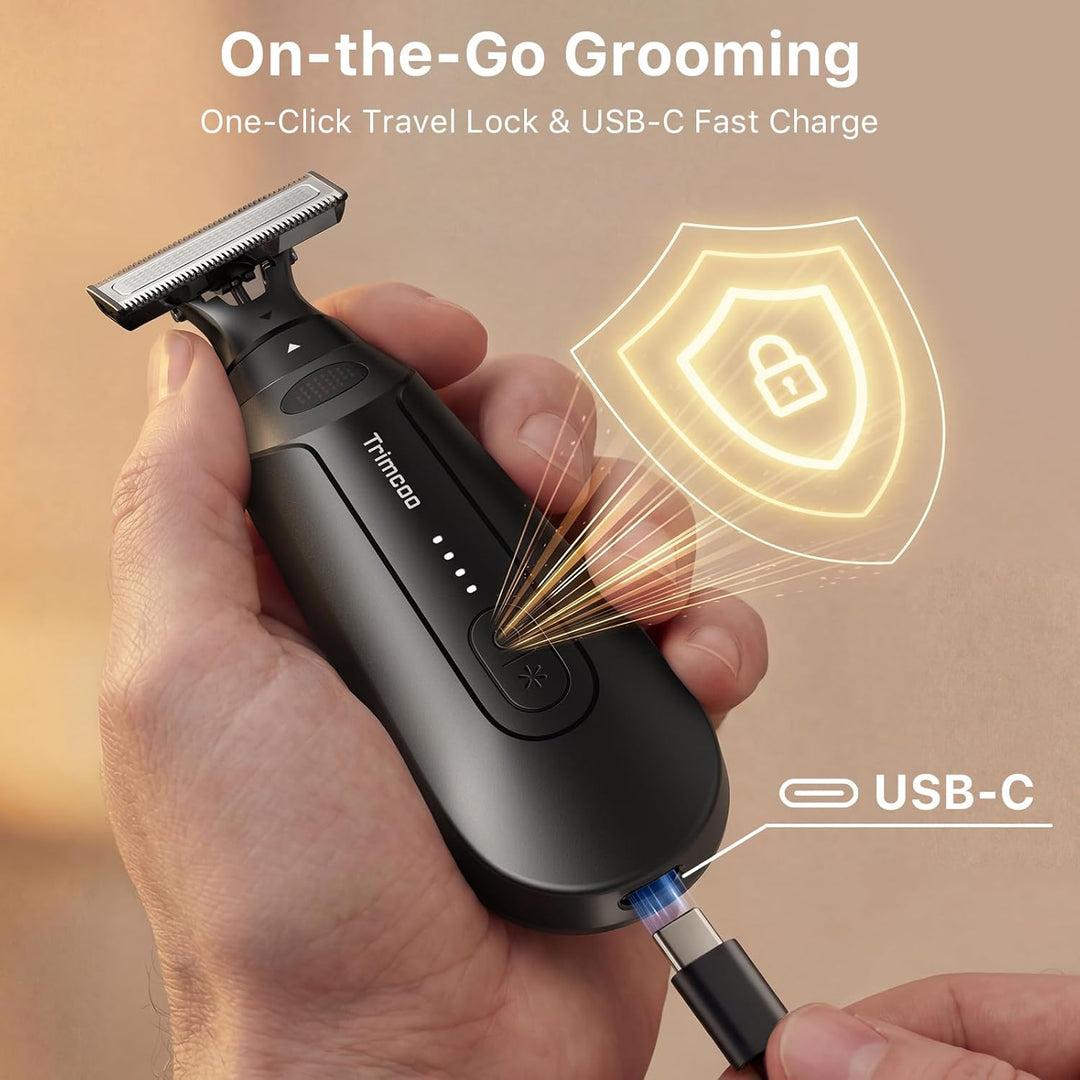 H5 Groin & Body Hair Trimmer for Men – 2025 Upgrade, Waterproof Wet/Dry Electric Groomer, USB-C Rech