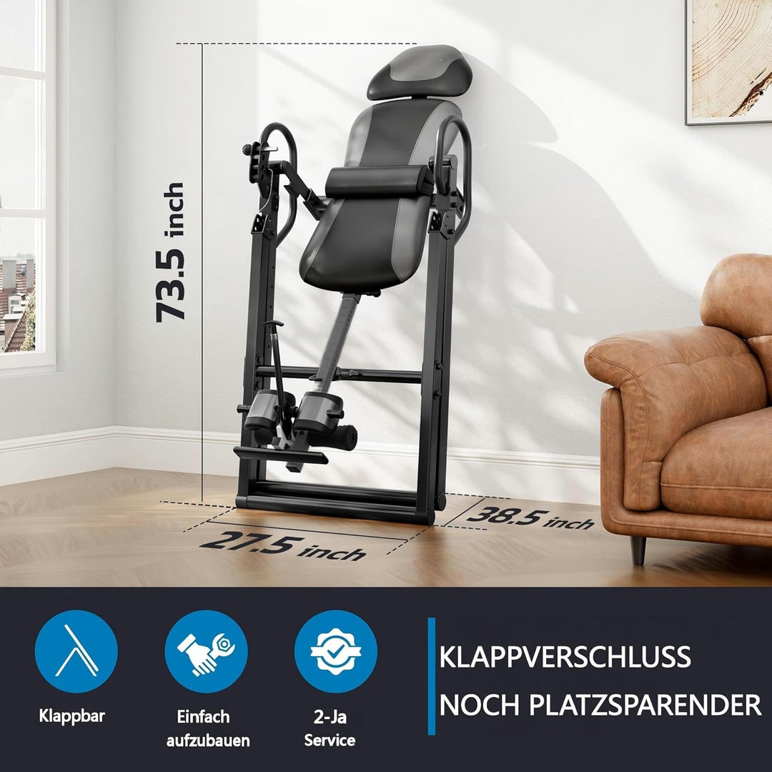 Dripex Inversionsbank, Faltbar, Verstellbar, Schwerkrafttrainer, Inversionsbank mit Kopfstütze Verst