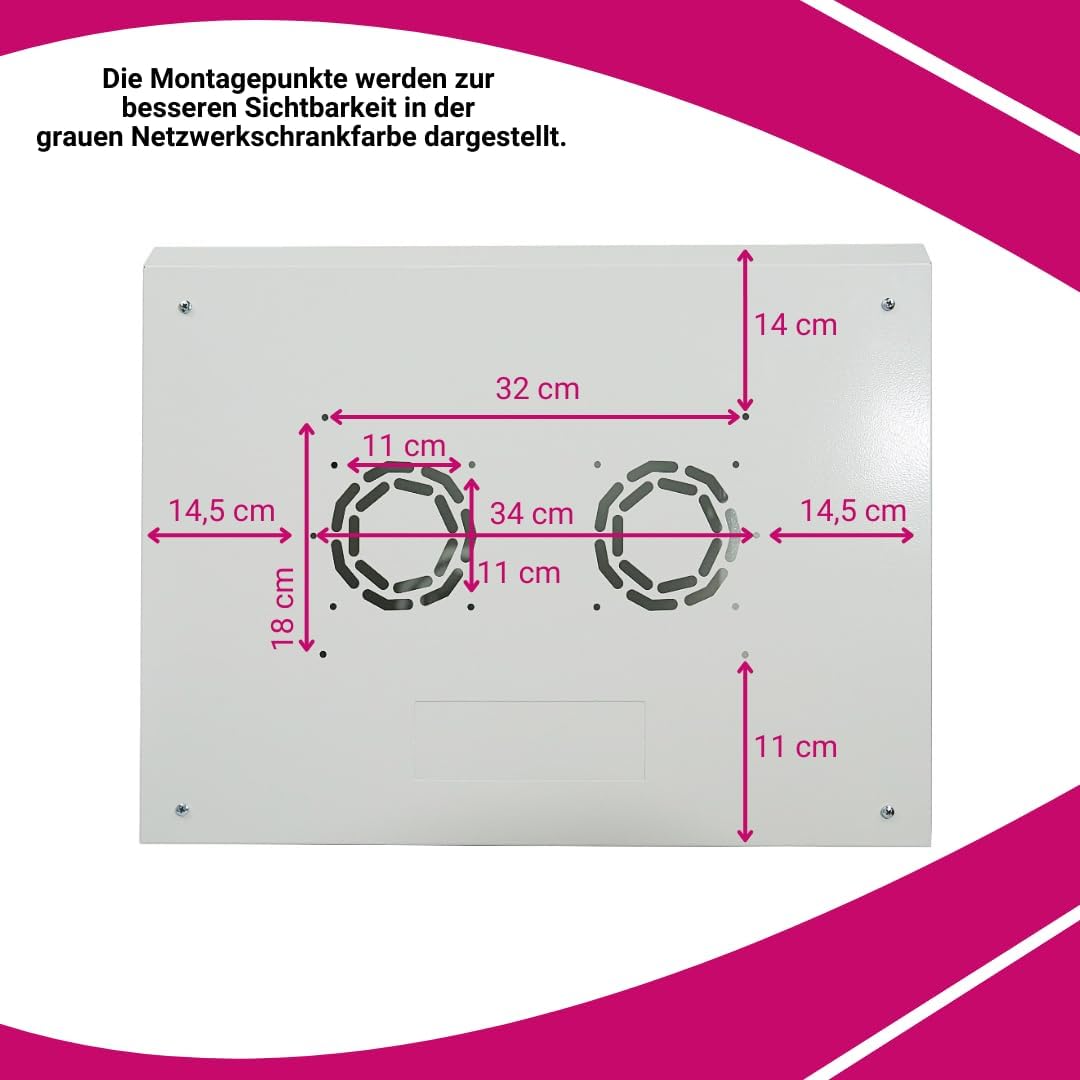 Koscom Connect Netzwerkschrank 12 HE I Serverschrank 19 Zoll I Wandmontage 600 x 450 x 636 mm I voll