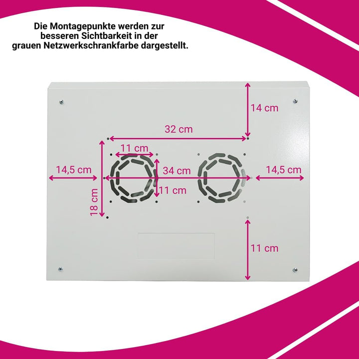 Koscom Connect Netzwerkschrank 12 HE I Serverschrank 19 Zoll I Wandmontage 600 x 450 x 636 mm I voll