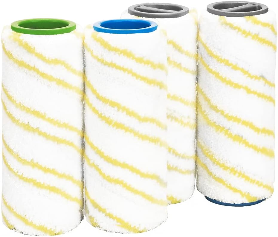 Yolando 4 Stück Bürstenrolle für Kärcher FC3 FC5 FC7 Cordless Bodenreiniger Teile Zubehör Nass-&Troc