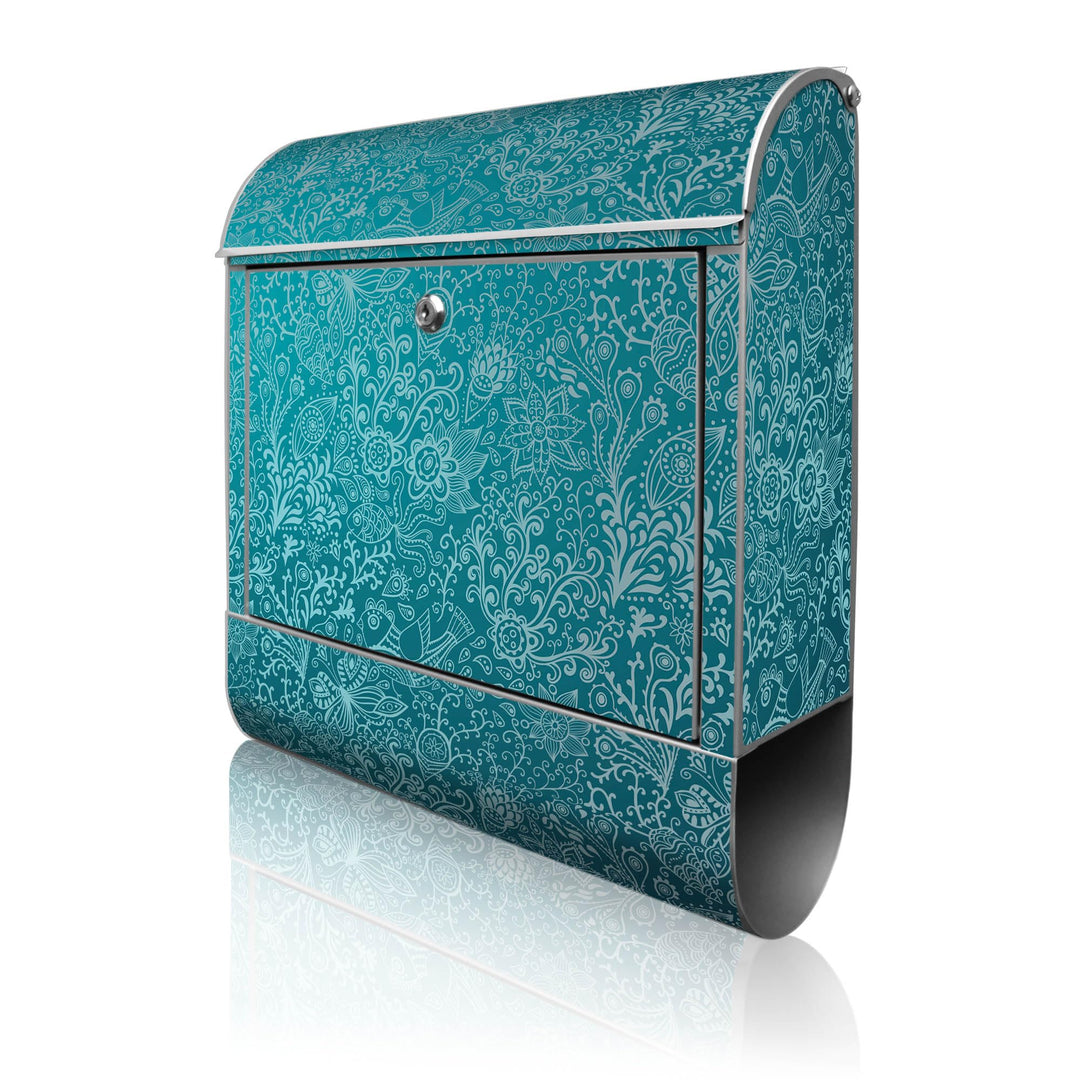 banjado® Design Briefkasten mit Motiv Mandala Landschaft 39x47x14cm &amp; 2 Schlüssel - Briefkasten Stah