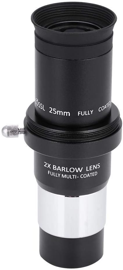 Goshyda Plossl Okular Kit, 1,25 "Plossl Teleskop Okular Set 4mm/10mm/25mm + 2X Barlow Objektiv für A