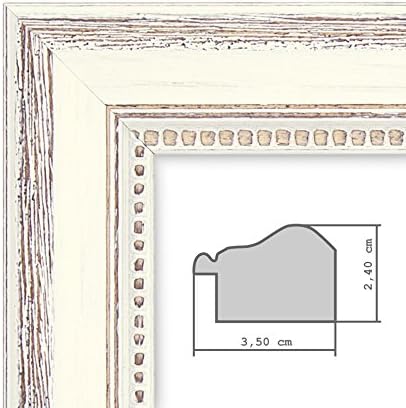Bilderrahmen Shabby-Chic Landhaus-Stil Weiss 13x18 cm Weiss 2er Set