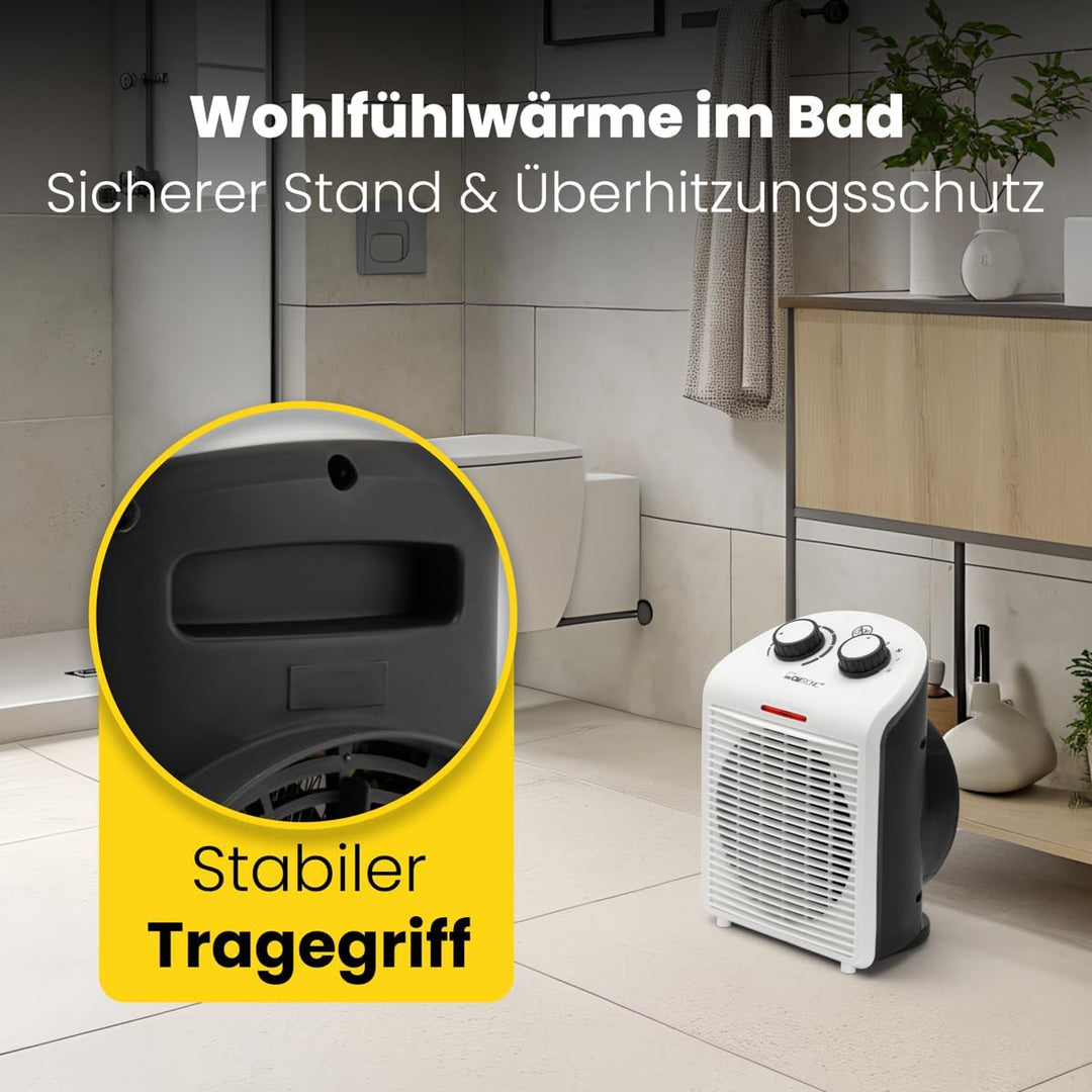 Clatronic® mobiler & kompakter Heizlüfter | Heizlüfter 2000W & 1000W | Heizkörper mit Ventilatorfunk