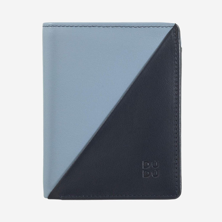 DuDu Kleine Damen-Brieftasche aus farbigem Leder mit Kartenfächern und Münzfach mit Reissverschluss