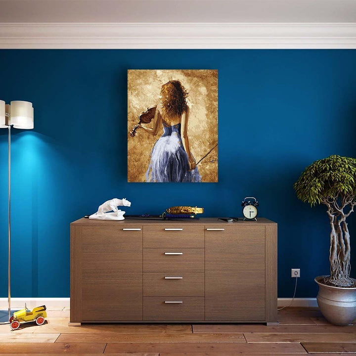 Artnapi Malen nach Zahlen Erwachsene mit Rahmen | DIY Handgemalt | Violinist | Kit für Anfänger und
