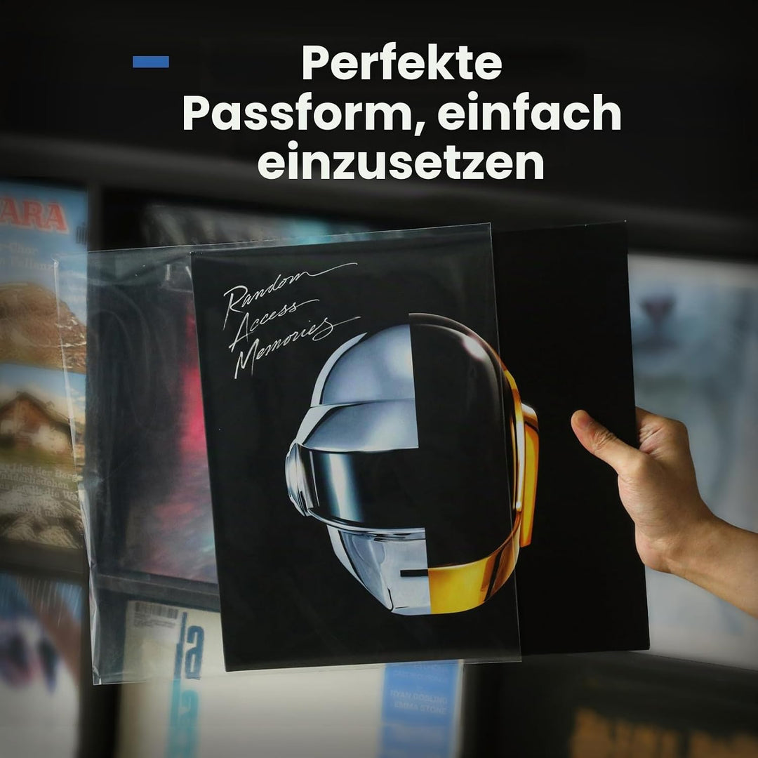 12“ Schallplattenhüllen Vinyl Aussenhüllen - Vinylhüllen für Schallplatten | Kristallklare Vinyl Sch
