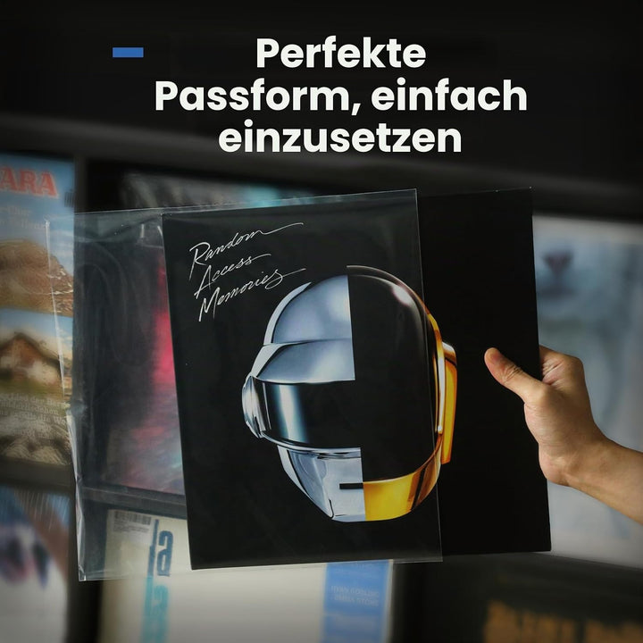 TAKMORK 12“ Schallplattenhüllen Vinyl Aussenhüllen - Vinylhüllen für Schallplatten | Kristallklare V