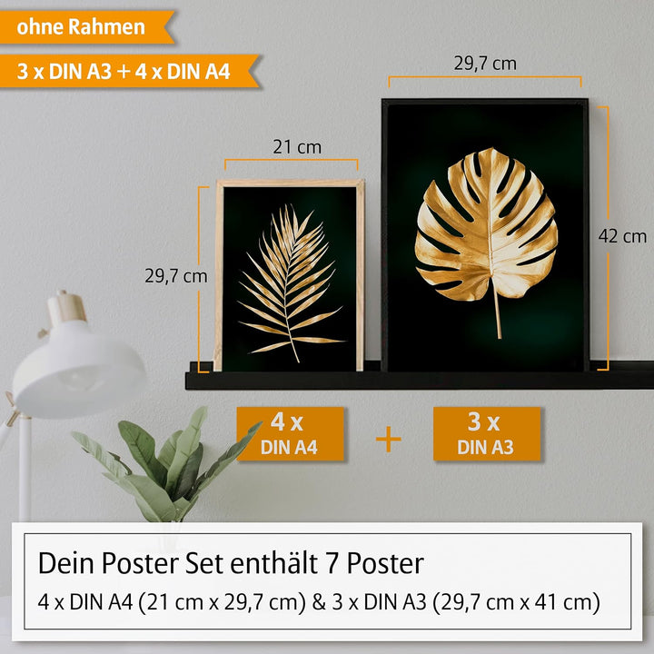 Hyggelig Home Premium Poster Set - 7 passende Bilder im stilvollen Set - Collage Bild Wand Deko - Se