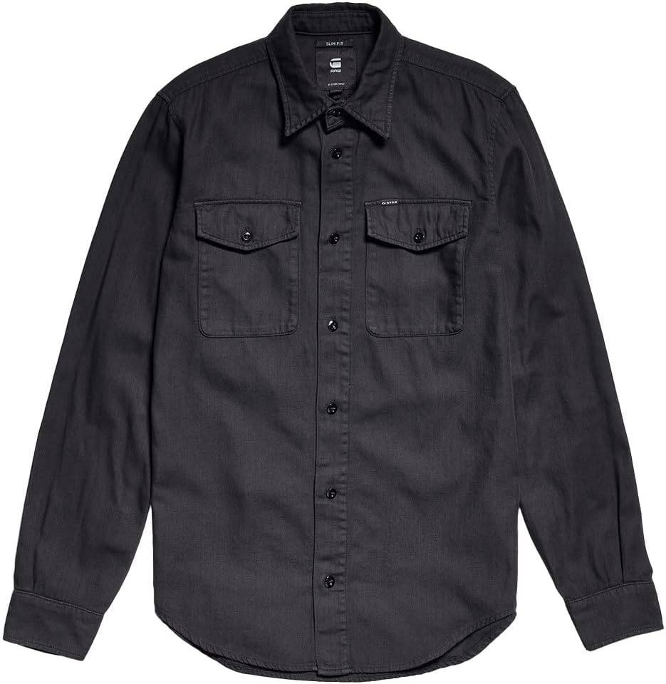 G-STAR RAW Herren Marine Slim Hemd Shirt M Schwarz (Dk Black Gd D20165-7647-b564), M Schwarz (Dk Bla