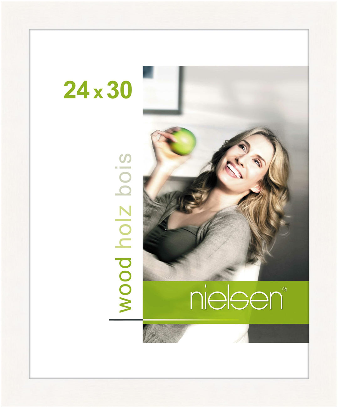 nielsen Holz Bilderrahmen Essential, 24 x 30 cm, Weiss | Holz Rahmen im Hoch- &amp; Querformat zum Aufhä