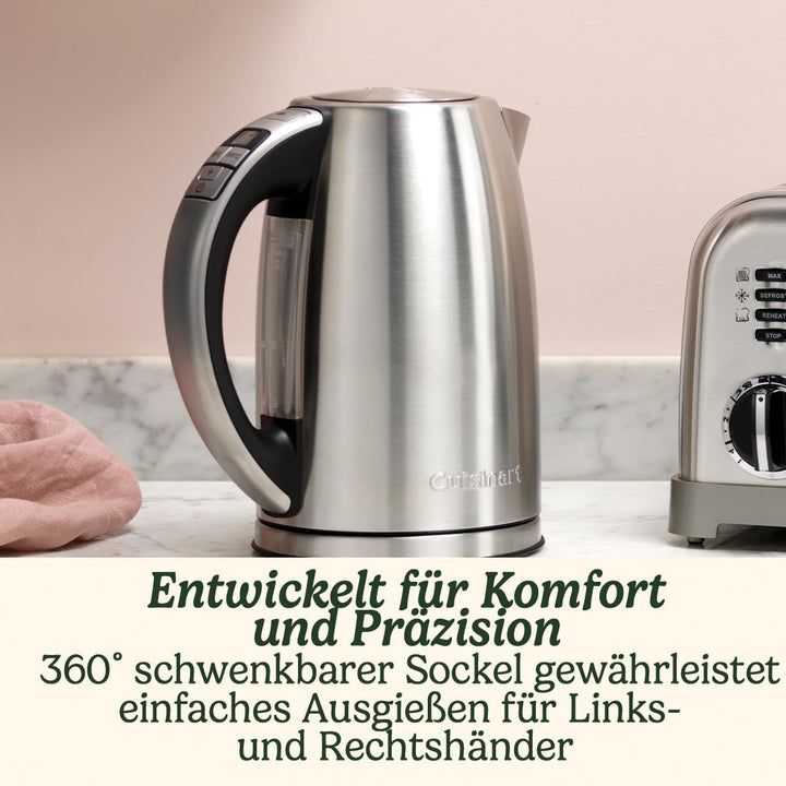 Cuisinart CPK17PIE Wasserkocher, Multi Temp, 3KW, Edelstahl, 1.7L Fassungsvermögen, Vintage Rosa Pin