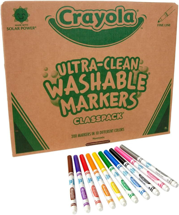 Crayola 200ct Classpack Washable Fine Markers 10 colors by Crayola