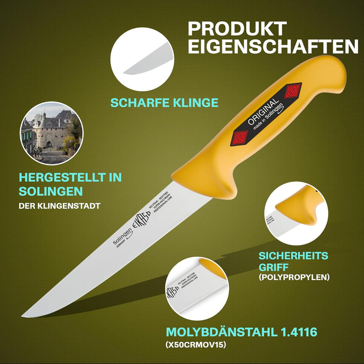 EIKASO Solingen Fleischmesser Schlachtmesserset 3tlg. Profi Messerset aus Molybdänstahl 1.4116 eisge