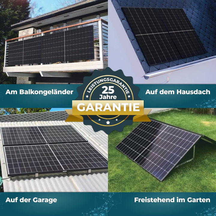 Balkonkraftwerk 830 W / 600 W Solaranlage Steckerfertig Upgradebar auf 800 Watt WiFi Smarte Mini-PV