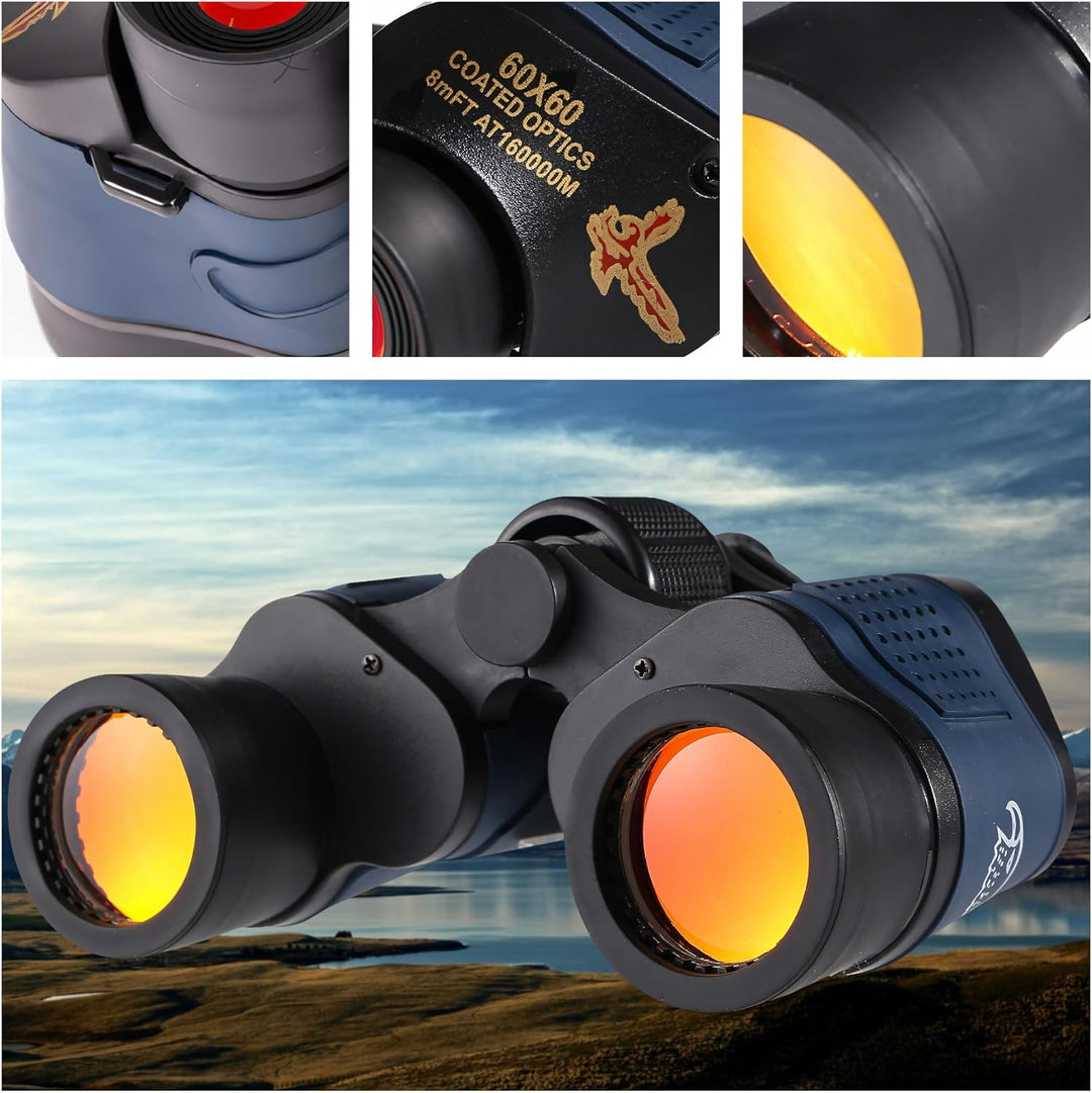 Retoo Fernglas 60x60 HD Kompakt Wasserdicht – Leichtes Gummi-Anti-Rutsch Feldstecher mit Zoom & Foku