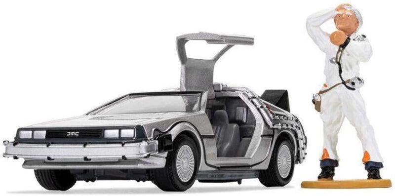 Back to the Future DeLorean und Doc-Brown-Figur