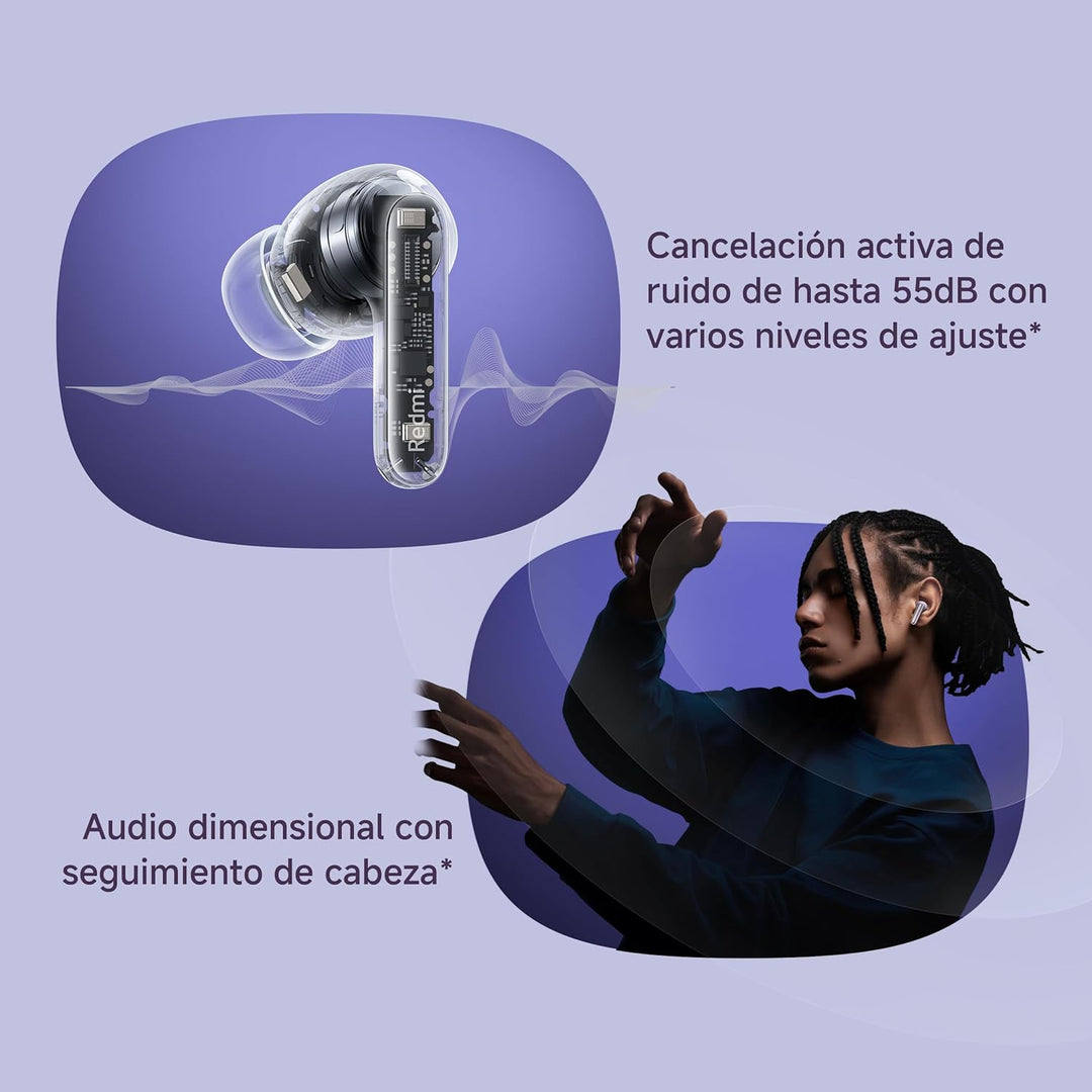 XIAOMI Redmi Buds 6 Pro White - 36h Akkulaufzeit, Triple-Treiber Hi-Fi Klang, 55dB ANC, 20 ANC-Level