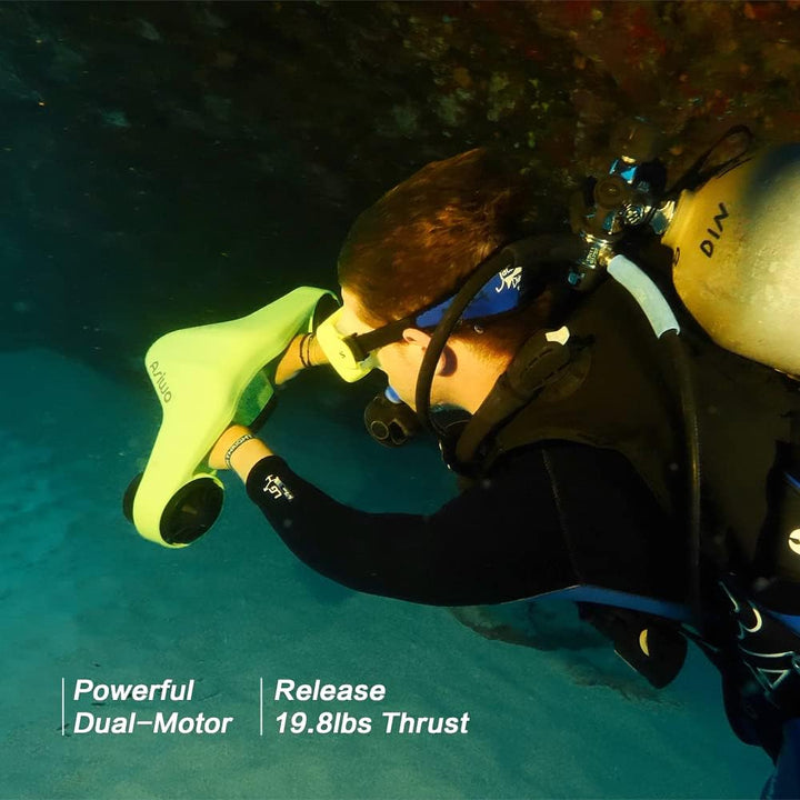 Asiwo Unterwasserscooter Tauchscooter mit Action Kamera Halterung, Seascooter mit Doppelmotor für Ta