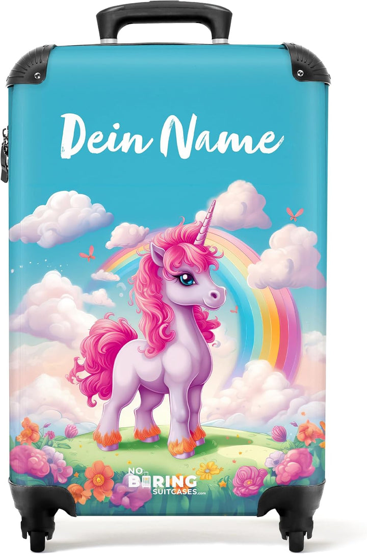 NoBoringSuitcases.com® Kinderkoffer Mädchen - Koffer Kinder Mädchen - Einhorn - Farbenfroh - Kinder