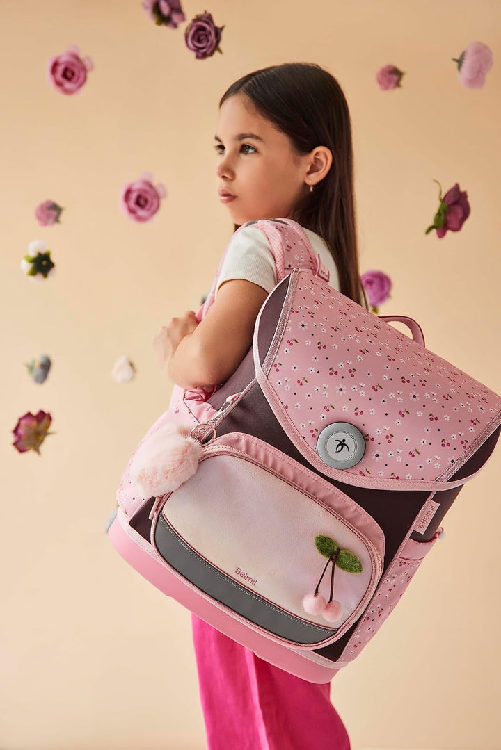 Belmil Premium Compact Plus ergonomisches Schulranzen Set 5 - teilig, AGR, Brustgurt, Hüftgurt, Magn