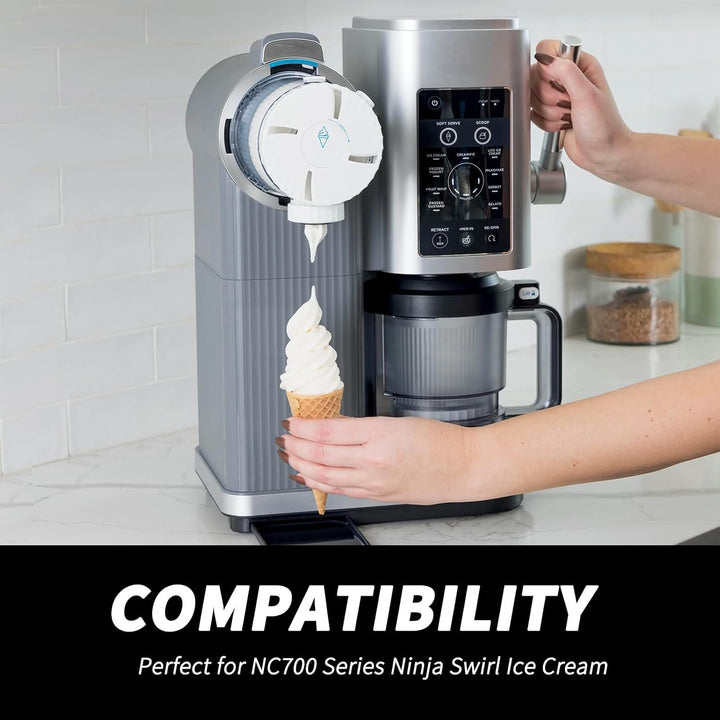 2er-Set 480ML Kompatible Behälter für Ninja Swirl CREAMi – Eisbehälter mit grauen Deckeln für NC700