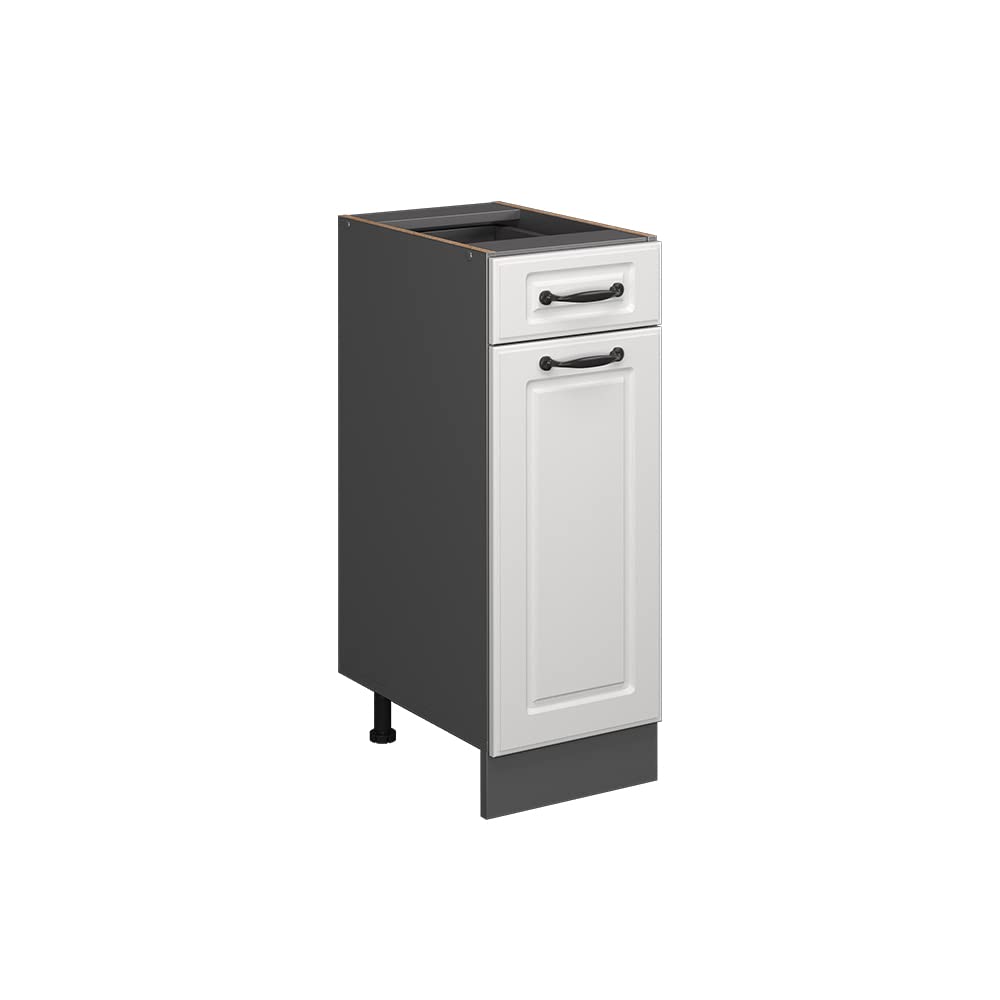 Vicco Küchenunterschrank R-Line, Weiss Landhaus/Anthrazit, 30 cm ohne Arbeitsplatte Schubunterschran