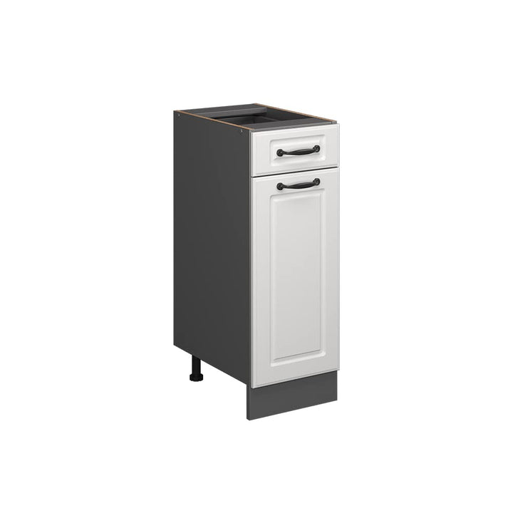 Vicco Küchenunterschrank R-Line, Weiss Landhaus/Anthrazit, 30 cm ohne Arbeitsplatte Schubunterschran