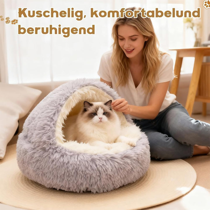 JJZENKD Katzenbett Flauschig Katzendecke, 50cm Kätzchenbett für Kleine Katzenhöhle, Gemütlich Katzen