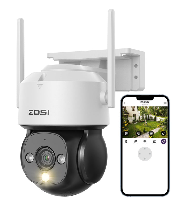 ZOSI 1080p WLAN Überwachungskamera Aussen mit Plug-in Strom, 360° Pan Tilt 2MP WLAN Domekamera, AI P