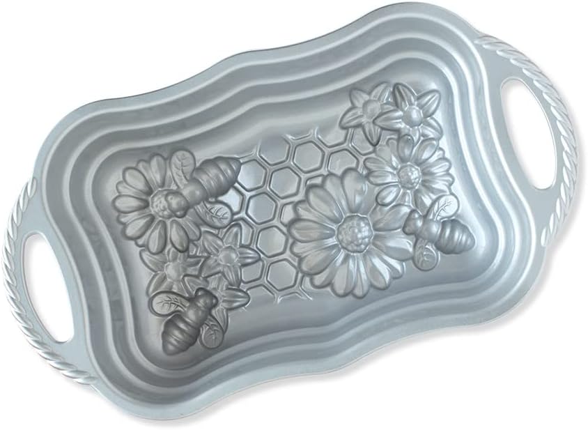 Nordic Ware Honeycomb Kastenform | Original Aluguss Gugelhupfform | Gugelhupfform mit Bienenmuster |