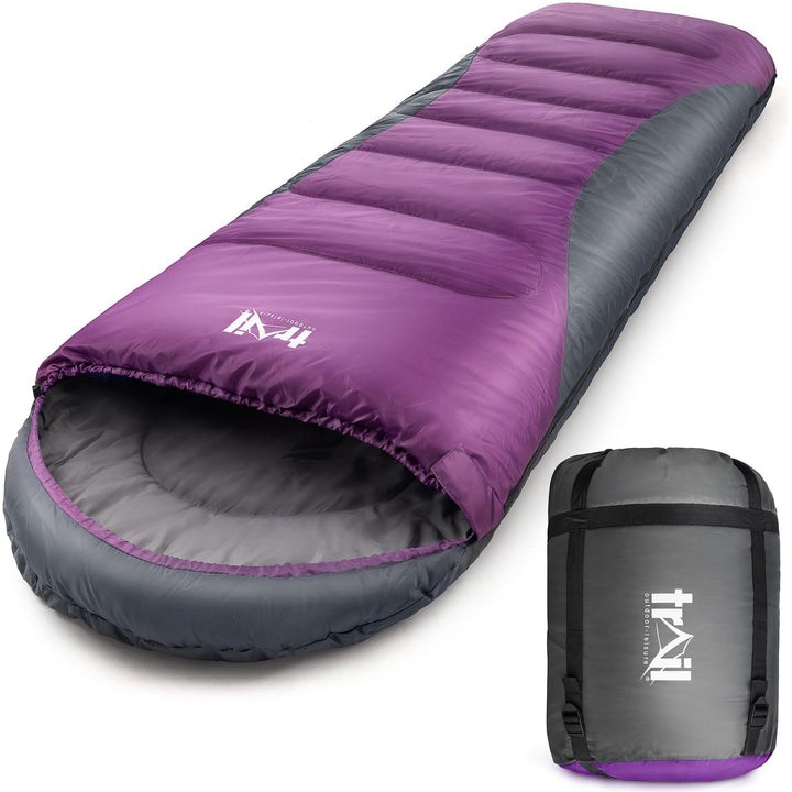 Trail-Alpin-Schlafsack mit Kapuze – 250 g Schlafsack, 3-Jahreszeiten- Schlafsack. Leicht, kleines Pa
