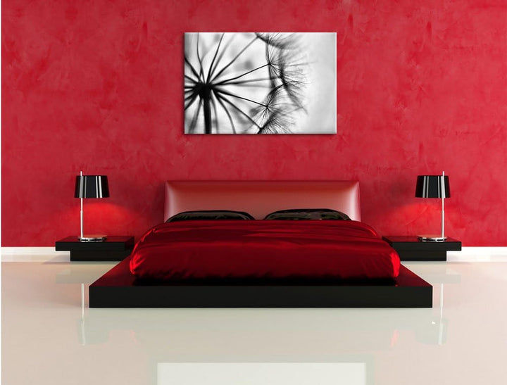 Pixxprint Weisse Pusteblumen/Format: 100x70cm / Leinwandbild fertig bespannt Wandbild Kunstdruck, 10