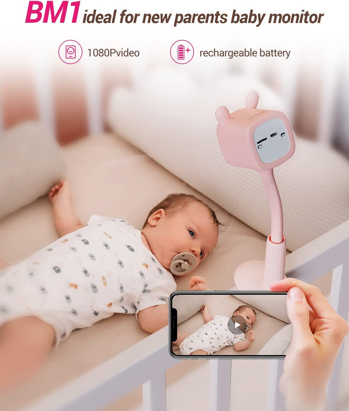 EZVIZ 1080P Kabelloser Video Babymonitor, Smart Babyphone mit Erkennung von Babyweinen und Bewegung,