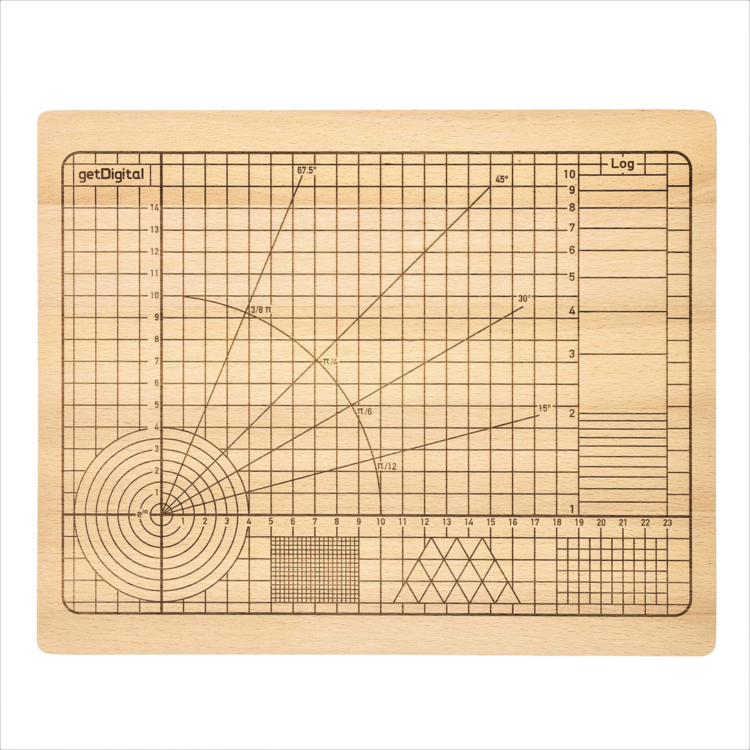 getDigital 11780 Schneidebrett Hochpräzision aus unbehandeltem Buchenholz mit Winkeln und geometrisc