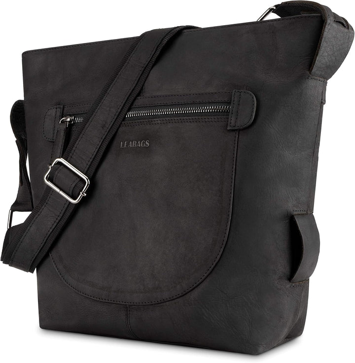 LEABAGS Leder Handtasche Damen I Premium Echtleder Shopper I Tote Bag I Damen Business Tasche I Trag