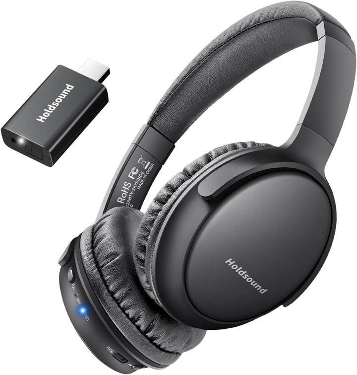 Holdsound Funkkopfhörer für Fernseher, Kabellose TV-Kopfhörer für Senioren mit Tragbarem USB-Sender,