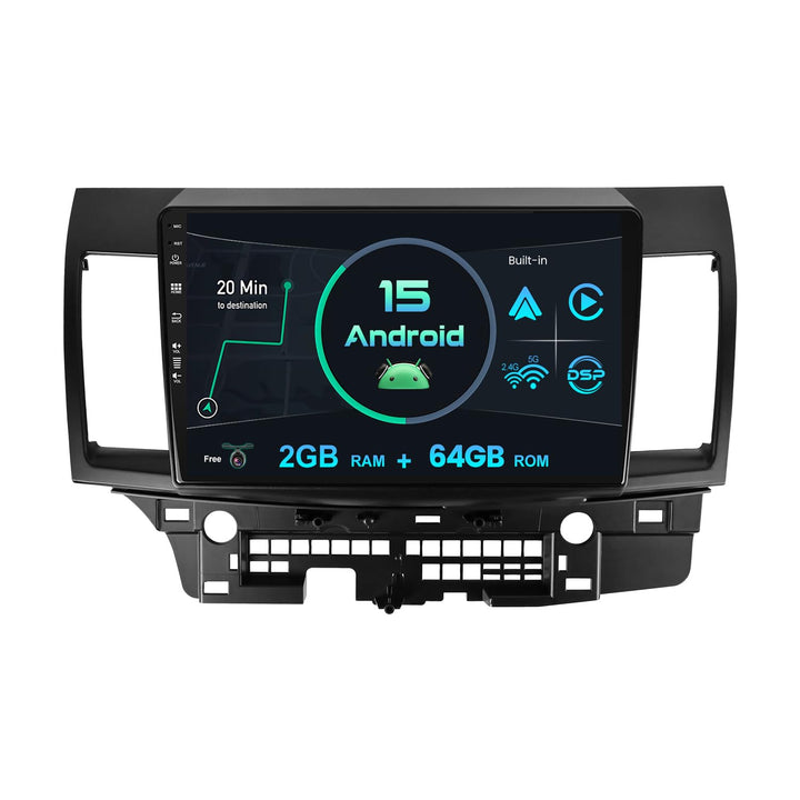 Android 15 IPS Autoradio für Mitsubishi Lancer (2010-2016) - Eingebautes CarPlay Android Auto - KOST