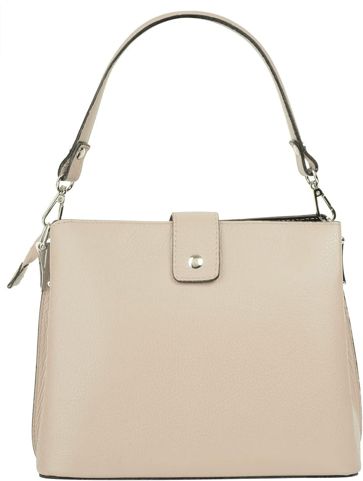 Handtasche Echt Leder Damen Made in Italy, Tragetasche, Umhängetasche, Abendtasche aus Leder 021791