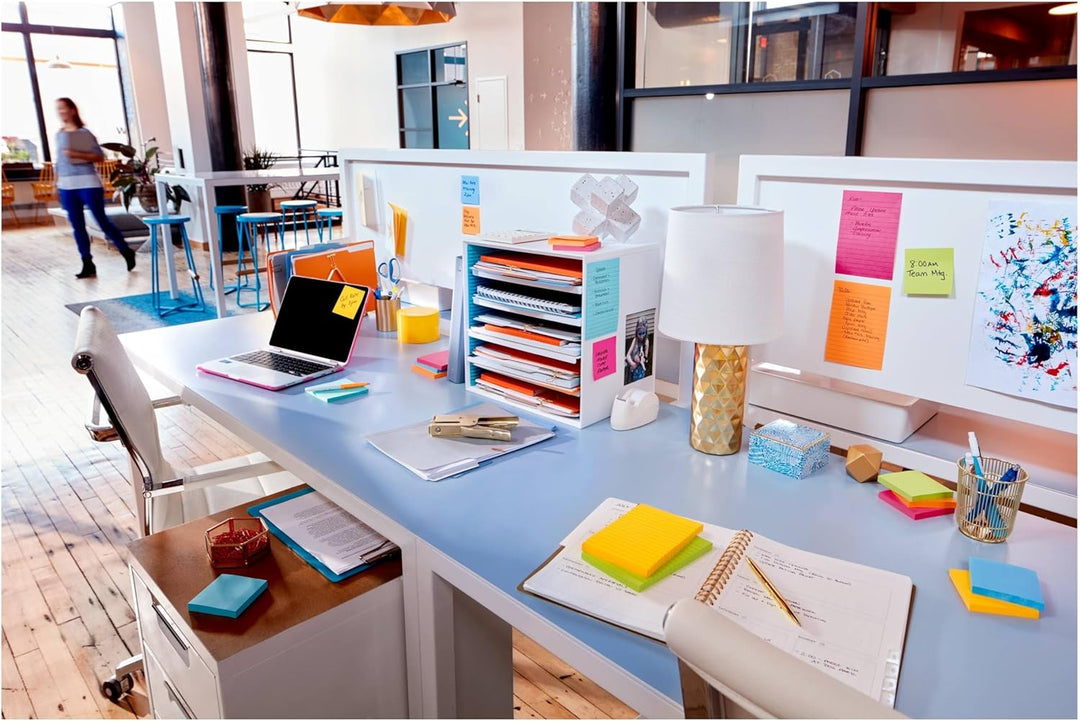 Post-it Super Sticky Notes, 3 in X 3 in, Rio de Janeiro Collection, 24 Pads, 70 SHEETS/Pad, Kabinett