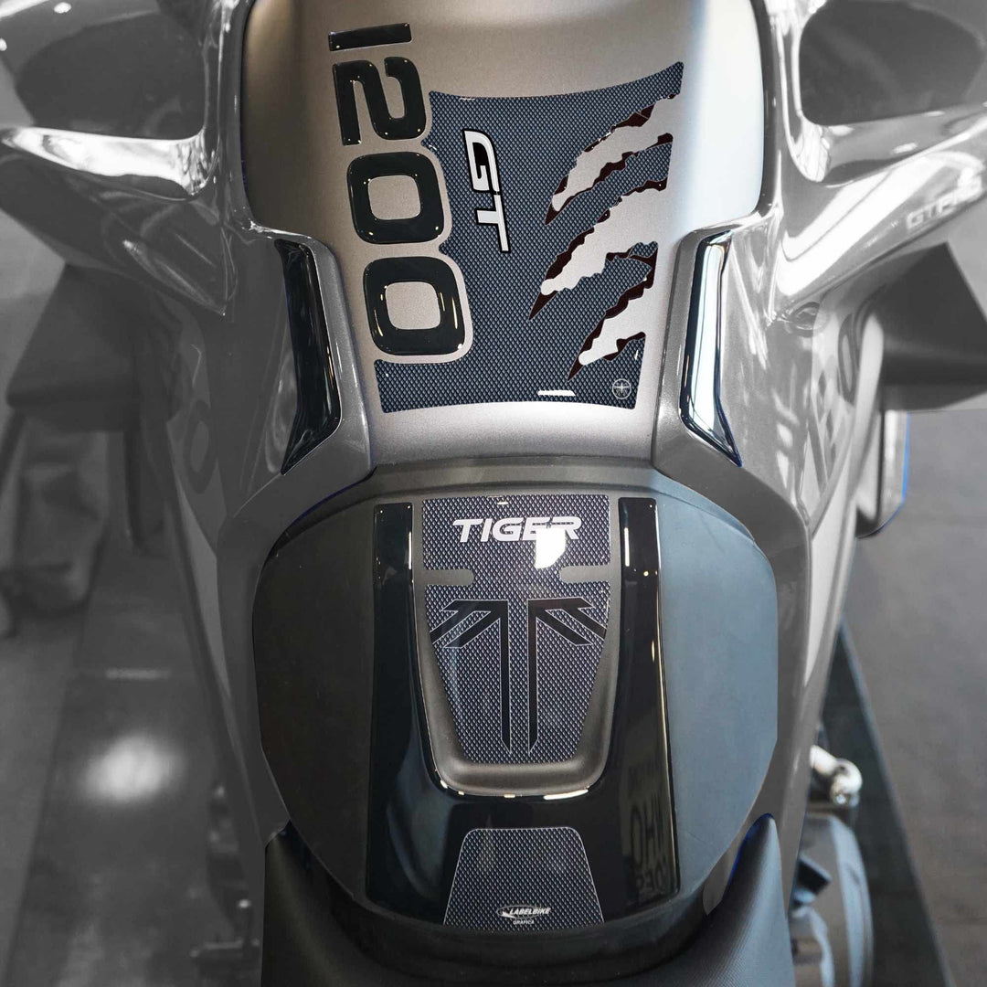 labelbike - 3D Aufkleber Kit 2 Motorrad Tankkissen Motorrad Tankschutz kompatibel mit Triumph Tiger